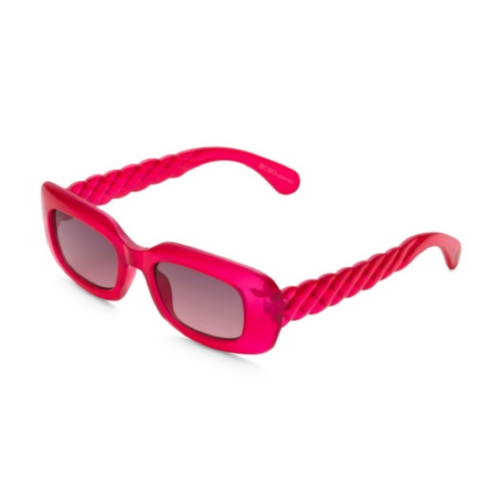 BCBGeneration Pink Round Frame Sunglasses